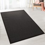 Tapis sisal amazonas noir avec bordure 200 x 290 cm