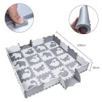 Tapis de sol pour animaux avec cl�ture - ohmg - puzzle - blanc - 16 pi�ces