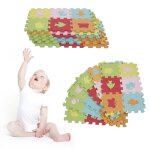 Tapis de sol �pais pour l?�veil de b�b� - puzzle g�ant aux motifs animaux - lot de 36 dalles en mousse ...
