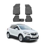 Tapis de sol pour opel mokka 2012 - 2017 rhd en caoutchouc tpe 3d noir 4pcs