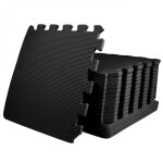 Tapis de sol puzzle pour fitness ou jeu enfant antidrapant - 18 pices - noir - vivezen