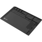 Tapis de soudage - toolcraft - 550 x 350 x 11. 5 mm - r�sistant jusqu� 500�c - support pour fer - compartiment ...