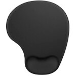 Tapis de souris ergonomique - phonillico - repose poignet en gel - antidrapant - noir - caoutchouc