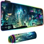 Tapis de souris gaming - rgb - xxl - 10 effets d�clairage led - antid�rapant - r�sistant � lusure