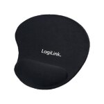 Tapis de souris - logilink - noir - repose - poignet - support adhsif - 3 mm dpaisseur