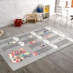 Tapis - mani textile - table de multiplication - lavable - antid�rapant - 100x160cm