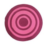 Tapis en coton effet cordage bi - colore rose diam. 70