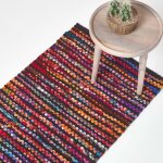 Tapis tiss� chindi multicolore - folk - 66 x 200 cm