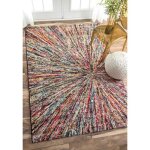 Tapis salon 160x230 tiss� multicolore rectangle motif ethnique lyn6 impact
