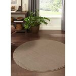 Tapis uni london marron - 160 * 160 rond