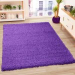Tapis - vimoda - prime shaggy - rond - violet - m�ches longues