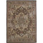 Tapis salon vintage oriental marron 110x160