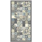 Tapis vinyle panorama carreaux de ciments cuisine bleu 40x80 cm - tapis pour cuisine bureau et salon ...