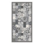 Tapis vinyle panorama carreaux ciments cuisine gris 300x200 cm - tapis pour cuisine bureau et salon en ...