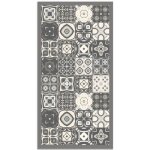 Tapis vinyle panorama carreaux ciments gris 300x200 cm - tapis pour cuisine bureau et salon en pvc
