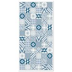 Tapis vinyle panorama carreaux ciments love bleu 40x80 cm - tapis pour cuisine bureau et salon en pvc ...