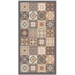 Tapis vinyle panorama carreaux de ciments marron 300x200 cm - tapis pour cuisine bureau et salon en pvc ...