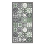 Tapis vinyle panorama carreaux ciments vert 300x200 cm - tapis pour cuisine bureau et salon en pvc