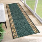 Tapiso antid�rapant tapis couloir passage descente de lit vert marron mouchet� fin 100x630 cm