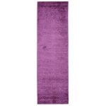 Tapiso tapis couloir shaggy poils longs delhi mauve unicolore polypropyl�ne int�rieur 100x1250 cm