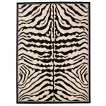 Tapiso tapis salon poils courts atlas noir ivoire zbre polypropylne intrieur 120x170 cm