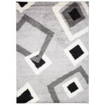 Tapiso tapis salon shaggy poils longs delhi gris noir blanc carreaux polypropylène intérieur 60x100 cm ... Tapiso tapis salon shaggy poils longs delhi gris noir blanc carreaux polypropylène intérieur 60x100 cm ...