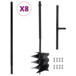 Tari�re de sol - vidaxl - 250 mm - acier - 8 m - manche inclus