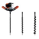 Gt garden - tari�re thermique 52 cm3 3 cv + lot de 3 m�ches (40 60 et 80 mm)