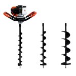 Gt garden - tari�re thermique 52 cm3 3 cv + lot de 3 m�ches (80 100 et 150 mm)