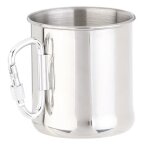 Tasse en acier inoxydable - marque - 250 ml - mousqueton pliable - compatible lave - vaisselle - cylindrique ... Tasse en acier inoxydable - marque - 250 ml - mousqueton pliable - compatible lave - vaisselle - cylindrique ...