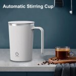 Tasse � caf� �lectrique - moohop - 380ml - acier inoxydable - m�lange automatique - usb rechargeable