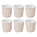 Lot de 6 tasses � caf� nature 9cl rose