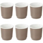 Lot de 6 tasses � caf� nature 9cl taupe