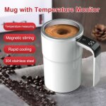 Tasse à café - roleader - agitation automatique - rechargeable - thermomètre lcd - 380 ml Tasse à café - roleader - agitation automatique - rechargeable - thermomètre lcd - 380 ml
