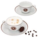 Tasse � cappuccino - ritzenhoff & breker - 4 pi�ces - porcelaine - design italien - compatible lave - ...