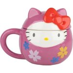 Tasse en c�ramique - konix - hello kitty - mug 3d - 320 ml - motif daruma - rose
