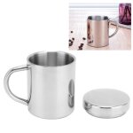 Tasse avec couvercle - omabeta - acier inoxydable 304 - 300ml - double paroi - design ergonomique