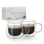 Tasse double paroi verre mug verre café borosilicate avec poignée pour thé cappuccino lait jus set de ... Tasse double paroi verre mug verre café borosilicate avec poignée pour thé cappuccino lait jus set de ...