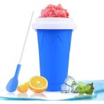 Gobelet  presser - zgeer - frozen magic squeeze - 300ml - bleu - 2 en 1 avec paille et cuillre