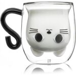 Tasse  th - chat - verre double paroi - 300ml - cadeau - compatible lave - vaisselle