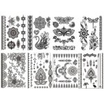 Tatouages �ph�m�res motifs vari�s (noir) - pack de 8 grandes planches de 21 x 15 cm