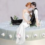 Figurine de g�teau - tbest - mariage - r�sine peinte � la main - couple heureux - d�coration romantique ...