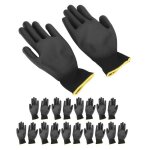 Gants de mécanicien - tbest - 10 paires - antistatiques - nylon + pu - noir Gants de mécanicien - tbest - 10 paires - antistatiques - nylon + pu - noir