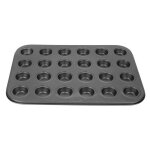 Moule  gteau - tbest - 24 muffins - acier inoxydable - antiadhsif - noir