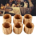 Tbest rond de serviette tiss lot de 6 ronds de serviette en rotin style ferme rustique dcoration durable ...