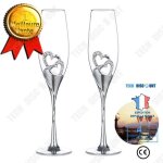 Coupe de champagne - td - 1 groupe (2) - verre de cristal - cadeau de mariage - 5cm de diamtre