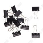Td lot de 12 pices dattaches trombones pinces pour fichiers documents office en mtal noir classeur ...