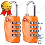 Cadenas de bagage - lunavo - 2 cadenas tsa - code à 4 chiffres - couleur orange - alliage léger Cadenas de bagage - lunavo - 2 cadenas tsa - code à 4 chiffres - couleur orange - alliage léger