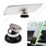 Support universel magnétique - td® - rotatif 360° - pour voiture - noir ou blanc - lot de 2 Support universel magnétique - td® - rotatif 360° - pour voiture - noir ou blanc - lot de 2