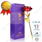 Rose en feuille dor - td - 24k - coffret cadeau haut de gamme - saint valentin - nol